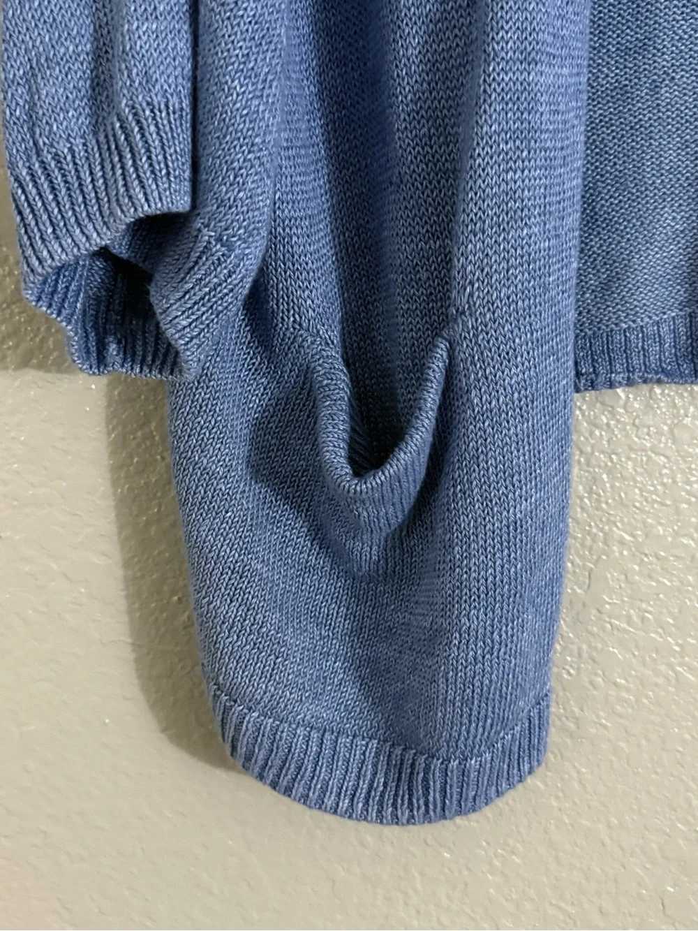 Massimo Dutti Blue 100% Linen Open Front Cardigan Kimono Sweater Size L